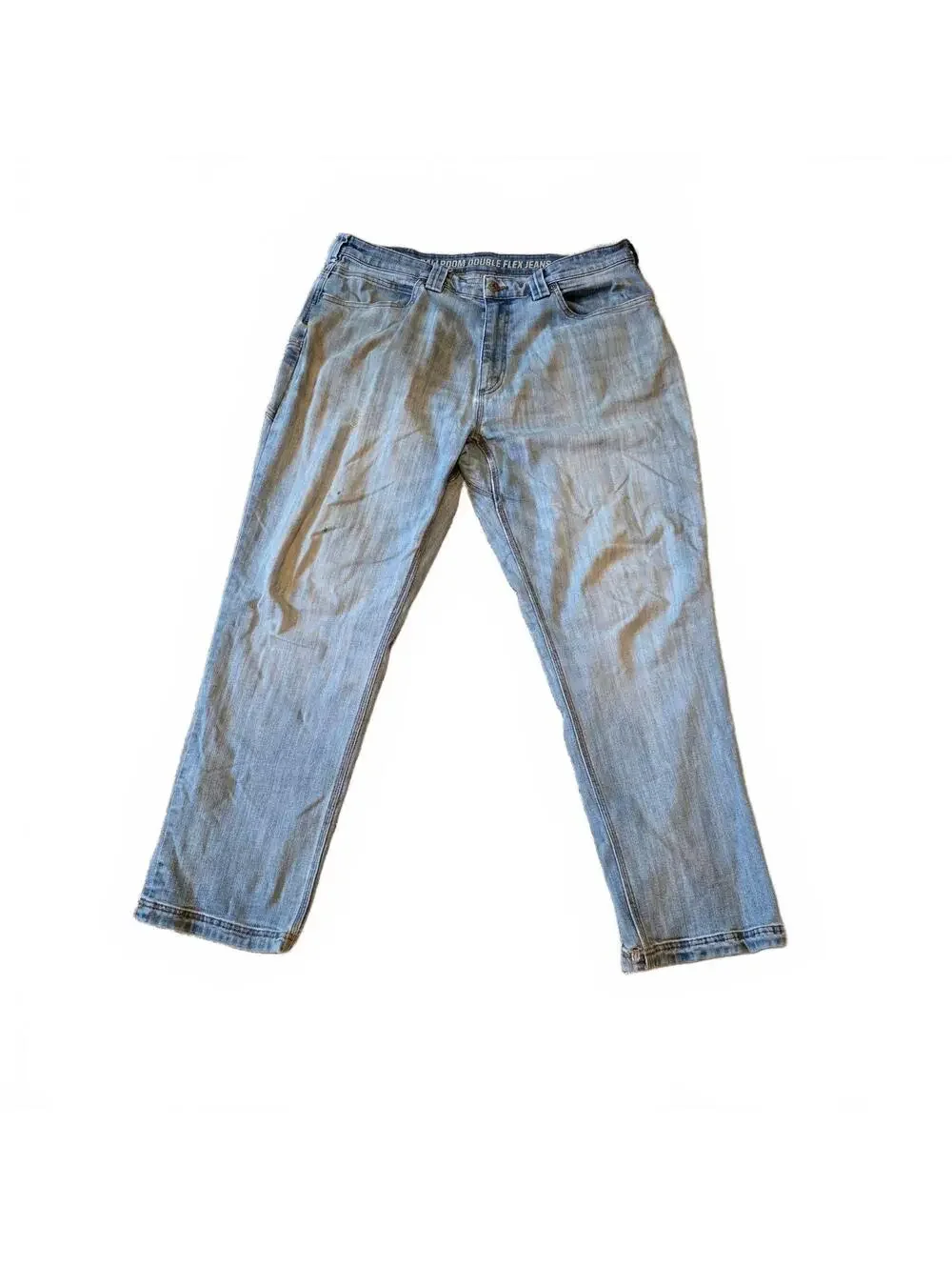 Duluth Trading Co Men's Denim Jeans Size 38x32 Light Blue Relaxed Fit Farm Worn